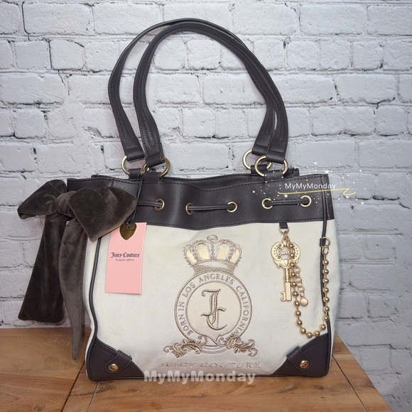 Juicy Couture Daydreamer Classic Juicy Lover Tote Bag Purse Set of 2 - Picture 2 of 12